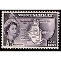 Montserrat 1953 Queen Elizabeth II & Map 1/2c M...