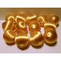 Vintage Lot of 13 2" Gold Satin Christmas Bulbs