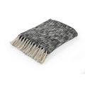 Black and White Woven Cotton Solid Color Throw ...