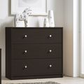 Modern 3-Drawer Chest Bedroom Bureau in Dark Br...
