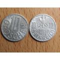 Austria 1955 10 Groschen Coin