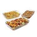 Glass 3-Piece Bakeware Oven Safe Casserole Baki...