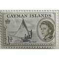 Cayman Islands QEII 1962 1d Black & Yellow Oliv...