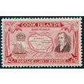 Cook Islands 1949 2d reddish brown & scarlet SG...
