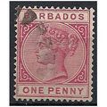 Barbados 1882 SG91 1d Rose Wmk Crown CA Fine Us...