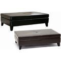 Black / Brown Leather Cocktail Storage Ottoman ...