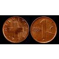 Switzerland 1 Rappen 1955 Used Coin Cross