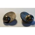 Silver 1 1/4" Disk Mexican Clip On Earrings