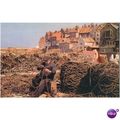 Fisherman Repairing Fishing Lines, Whitby, York...