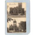 IA Glenwood Postcard 2 Photos M E Church & Cong...