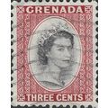 GRENADA, Queen Elizabeth II, red 1954, 3c