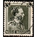 Belgium 1938 King Leopold 75F Used Stamp 24mm x...