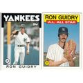 Two 1986 Topps Ron Guidry baseball cards #610, ...