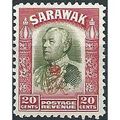 Sarawak 1947 SG159 20c Olive-Green & Carmine Mo...