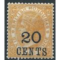 British Honduras 1889 SG41 20c on 6d Yellow Mou...
