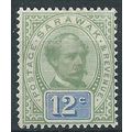 Sarawak 1888 SG16 12c Green & Blue Mounted Mint...