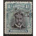 Rhodesia 1913 SG248 1/- Black & Deep Turquoise-...