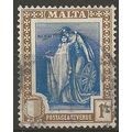 Malta 1922 SG134 1/- Indigo & Sepia Fine Used . .