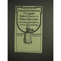 1914 Baker's Cocoa & Chocolate Ad - Guard Against
