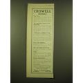1918 Thomas Y. Crowell Company Ad - Crowell Books