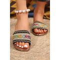 Chestnut Bohemian Pattern Crochet Faux Leather ...