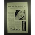 1930 Forhan's Toothpaste Ad - The Mouth of Youth