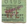 Southern Railway Edmondson Ticket - Guildford t...