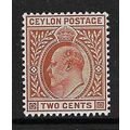 CEYLON 1903-5 EDVII 2c MINT SG265 WMK CROWN CA