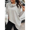 Gray Cowl Neck Shift Tunic Top