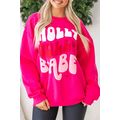 Rose Red Christmas Holly Jolly Babe Graphic Ove...