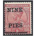 India 1921 SG193 9a on 1a Carmine-Rose Mounted ...
