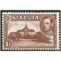St Lucia 1948 SG135a 1/- Brown Mounted Mint . .. .