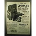 1960 Optika IIa Camera Ad - Justly Famous