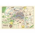 Paris Airport Garage Map Postcard