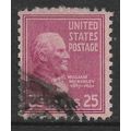 USA 1938 PRESIDENTIAL SERIES 25c CLARET WILLIAM...