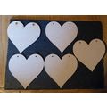 5 x Wooden MDF Hearts - Each piece approx 10cm ...