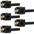 5 Pack Matte Black Door Handles Privacy Door Le...