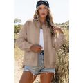 Light French Beige Floral Quilted Jacket