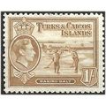 Turkks & Caicos Islands 1938 SG202 1/- Yellow-B...
