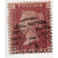 Sg43 1d red plate 201 FINE USED " O L " (REDS)
