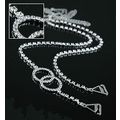 Bra Straps - Silver Single Line w/ Double Circl...