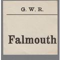 GREAT WESTERN RAILWAY LUGGAGE LABEL - FALMOUTH ...