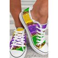 Multicolor Leopard Color Block Lace-up Canvas S...