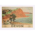 Railway Poster Art Postcard GWR Devon Sea Cliff...