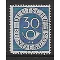 GERMANY REPUBLIC 1951 NUMERAL AND POSTHORN 30pf...