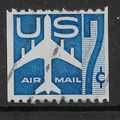 USA 1958 AIR 7c BLUE SILHOUETTE OF JET AIR LINE...