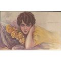 Glamour Lady ART Nouveau T Corbella Signed Arti...