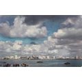 1954 - Long Beach, CA - Postcard & Stamp - Lake...
