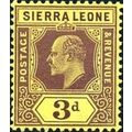 Sierra Leone KEVII 1909 3d Purple on Yellow Mou...