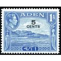 Aden KGVI 1951 5c on 1a Pale Blue Mounted Mint ...
